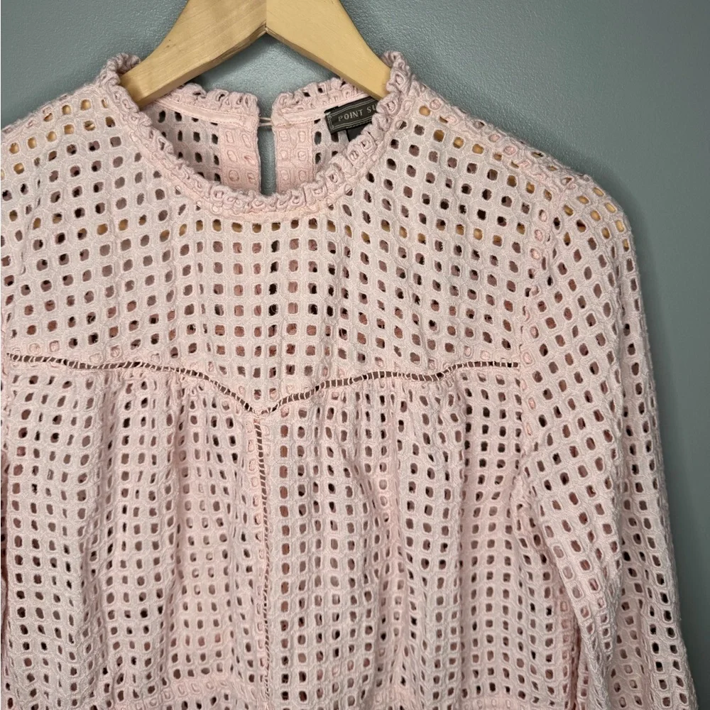 Point Sur x J. Crew Eyelet Blouse - Blush